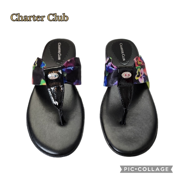 Charter Club Shoes - Charter Club Benjii sandals fabric cushioned flip flops sz 8m